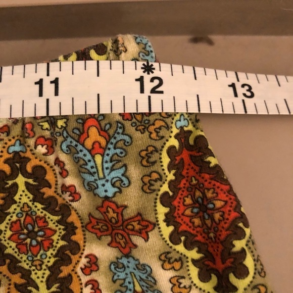 F.R.E.E size large multi color print cotton blend midi skirt with skirt - Picture 4 of 6